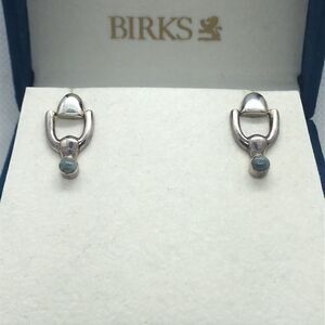 💛 925 Door Knocker Aquamarine Earrings